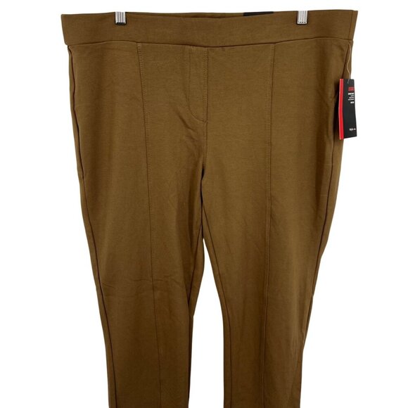 Style & Co Woman Ponte Legging 18W 18 Tobacco Mid Rise Comfortable Waist New - Picture 2 of 7